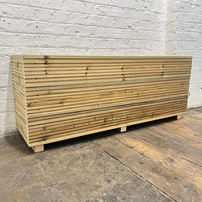 4 ft triple – board Wooden Decking Planter – 120 × 35 × 48 cm