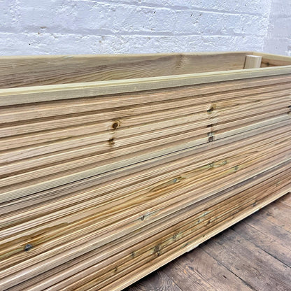 4 ft triple – board Wooden Decking Planter – 120 × 35 × 48 cm