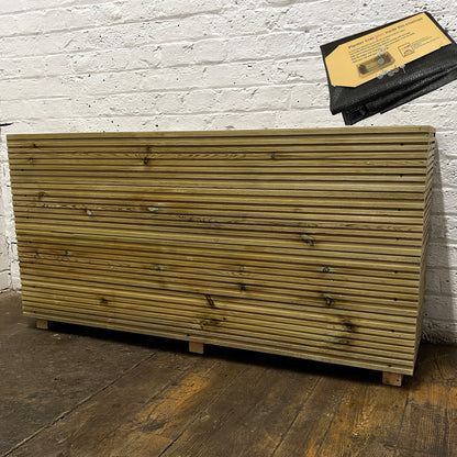 Tall 4 ft Long Wooden Decking Planter – 120 × 35 × 63 cm fitted with a self-install liner