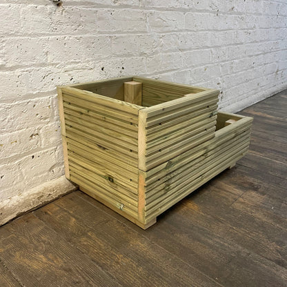 Two – Tier Wooden Decking Planter – 57 × 35 × 33 cm