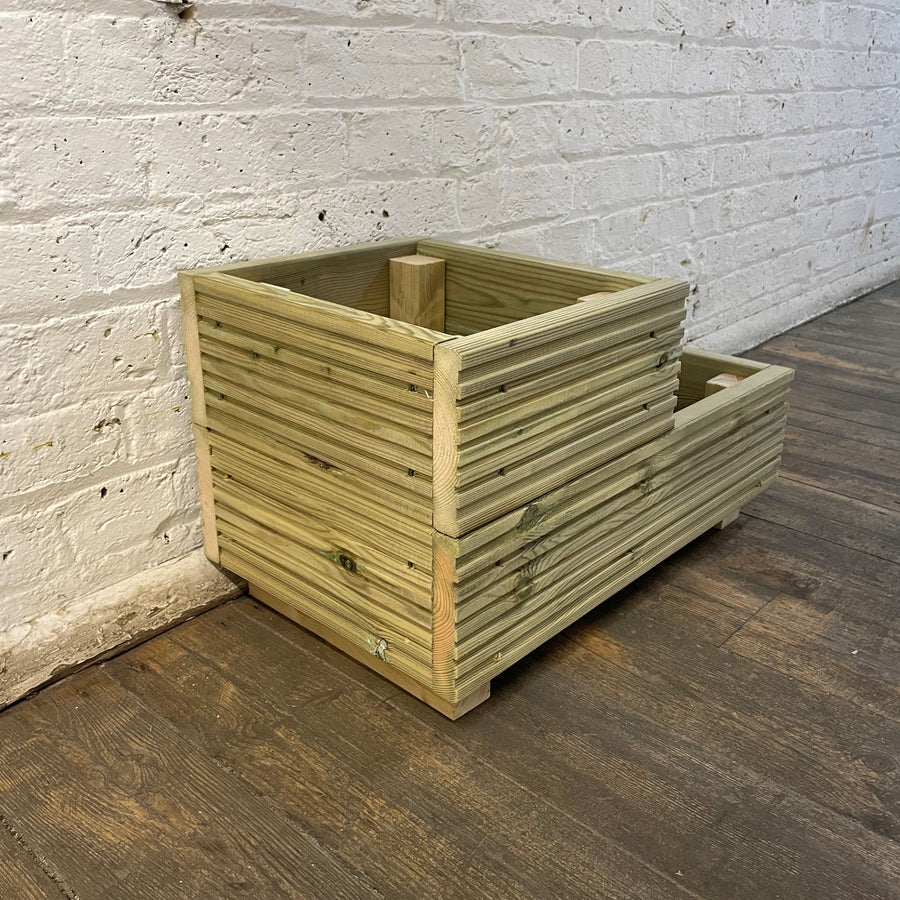 Two – Tier Wooden Decking Planter – 57 × 35 × 33 cm
