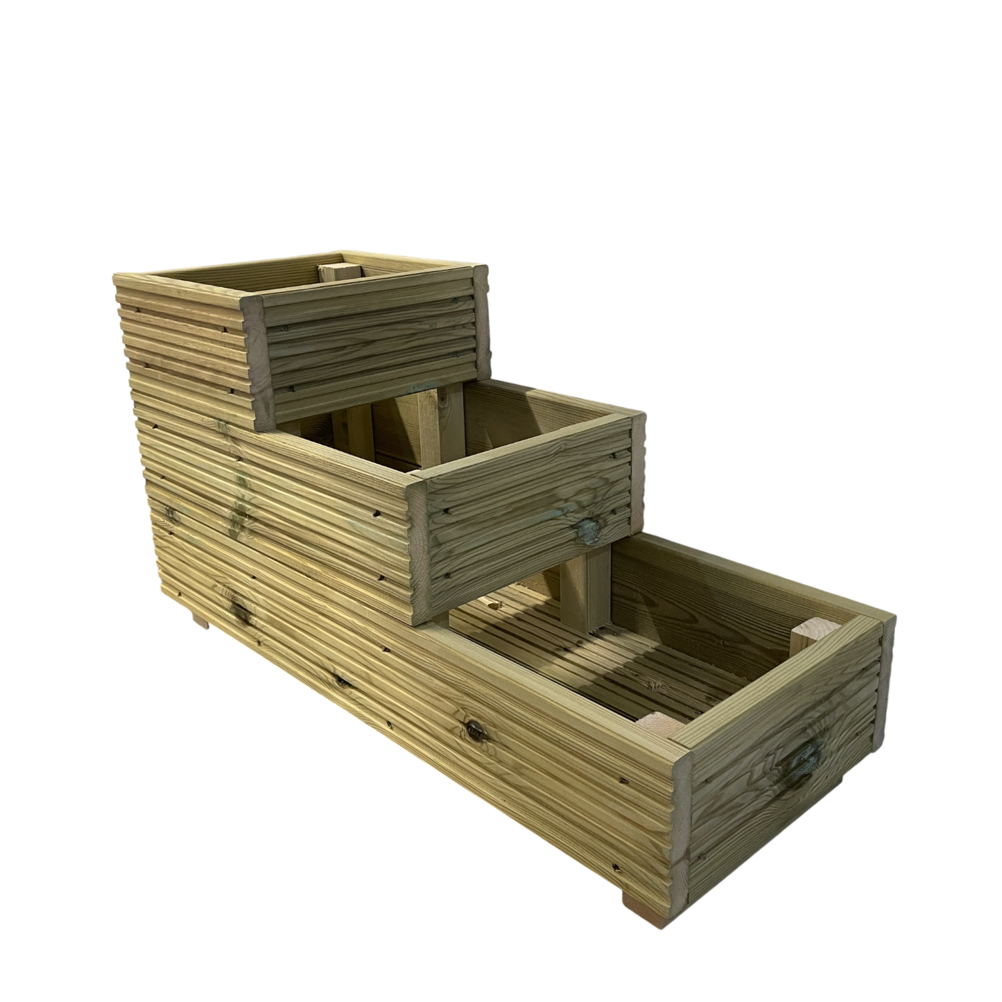 Three-Tier Wooden Decking Planter – 88 × 35 × 48 cm