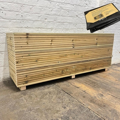 4 ft triple – board Wooden Decking Planter – 120 × 35 × 48 cm