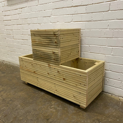 One – Tier Wooden Decking Planter 88 × 35 × 48 cm