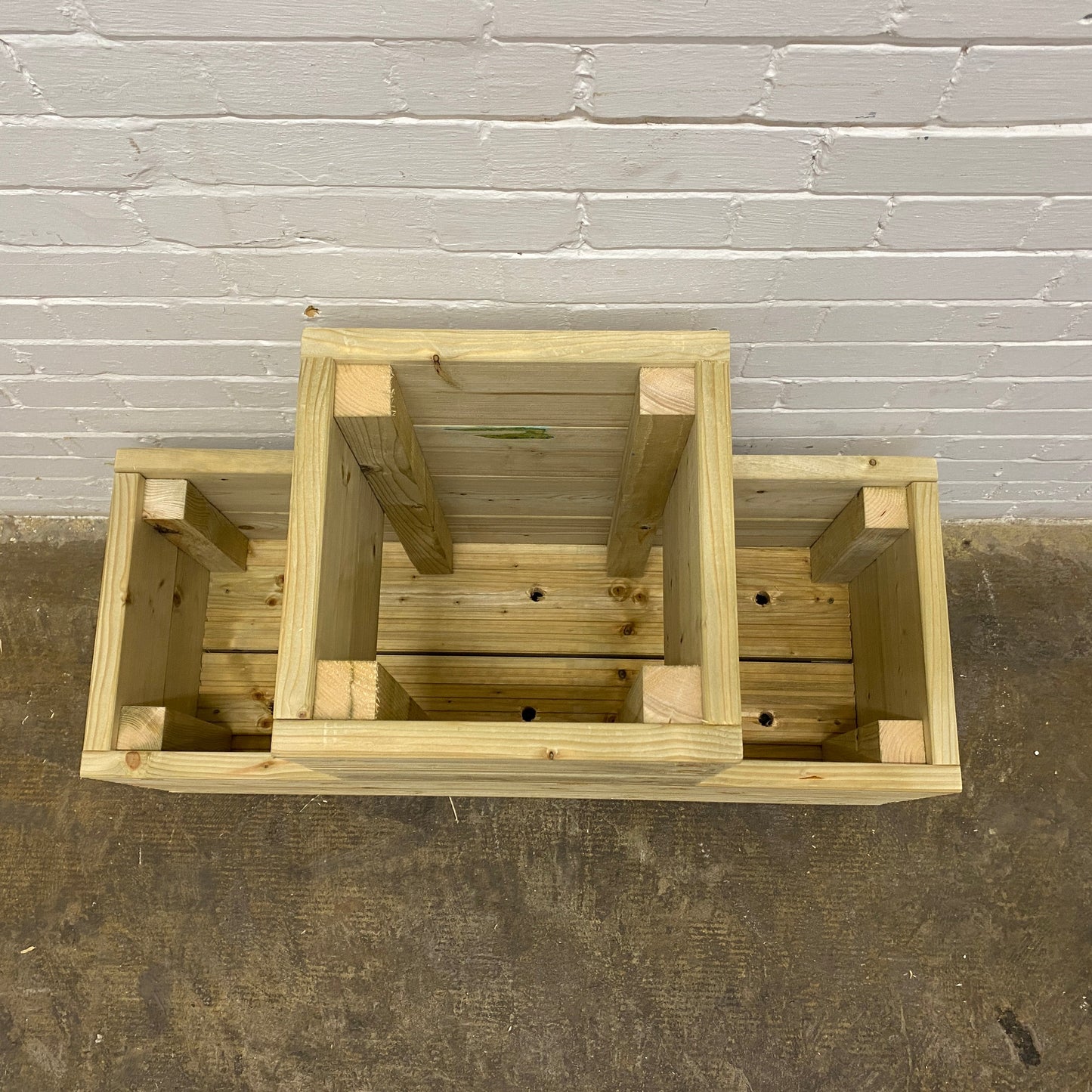 One-Tier Wooden Decking Planter – Pressure-Treated Outdoor Garden Planter 88 × 35 × 48 cm