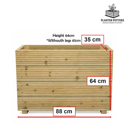 Tall Wooden Decking Planter – 88 × 35 × 63 cm dimensions and size guide