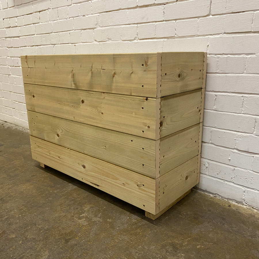 Tall Smooth Wooden Decking Patio Planter – 88 × 35 × 63 cm