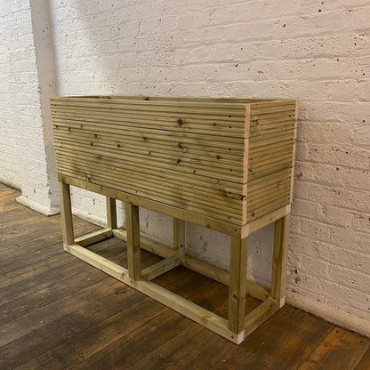 Large Raised 100 cm Wooden Decking Planter 100 × 35 × 96 cm