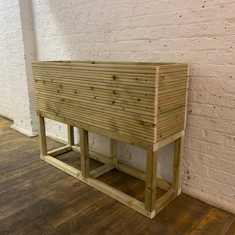 Large Raised 100 cm Wooden Decking Planter 100 × 35 × 96 cm