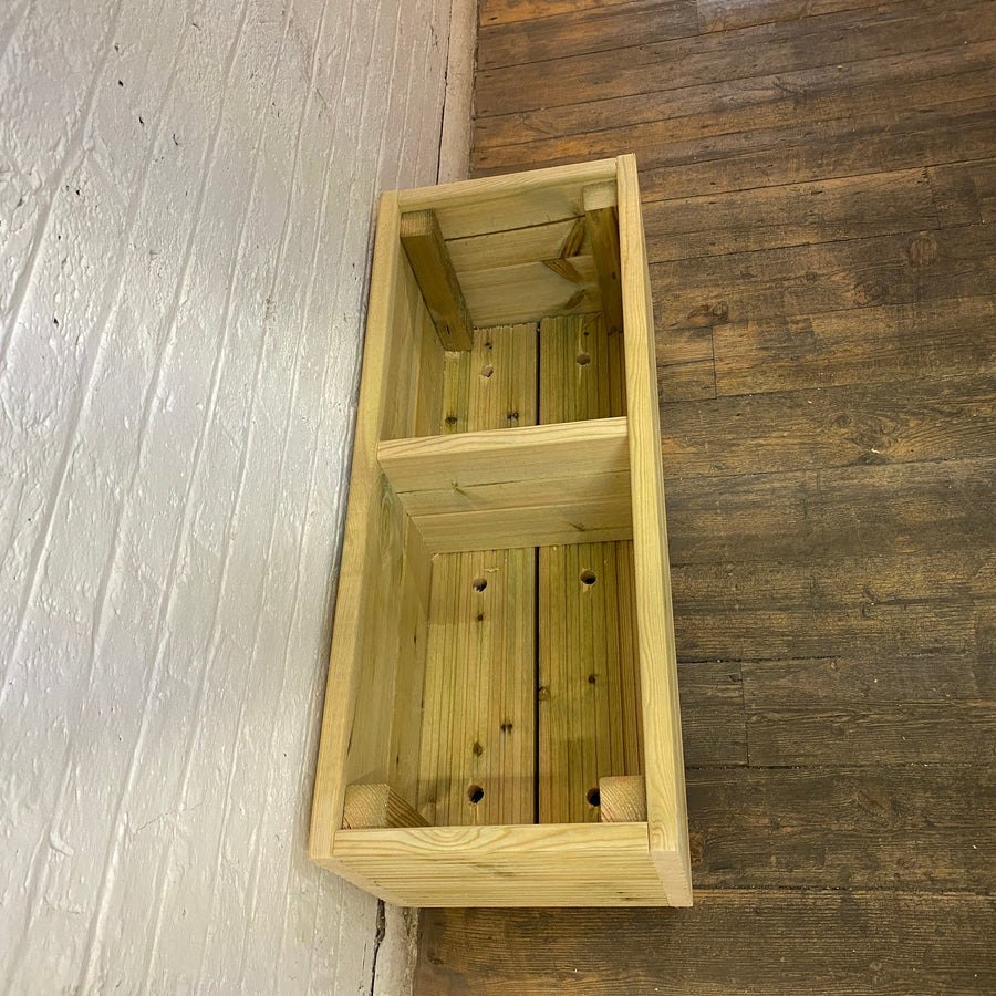 Large Decking Patio Planter With Central Divide 88 × 35 × 33 cm