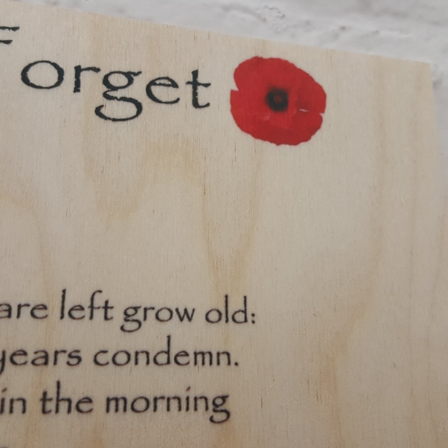 Remembrance Military Poppy Plaque