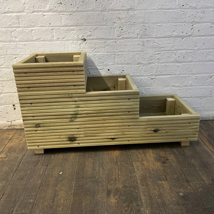 Extra Large 4 – Tiered Corner Wooden Decking Planter