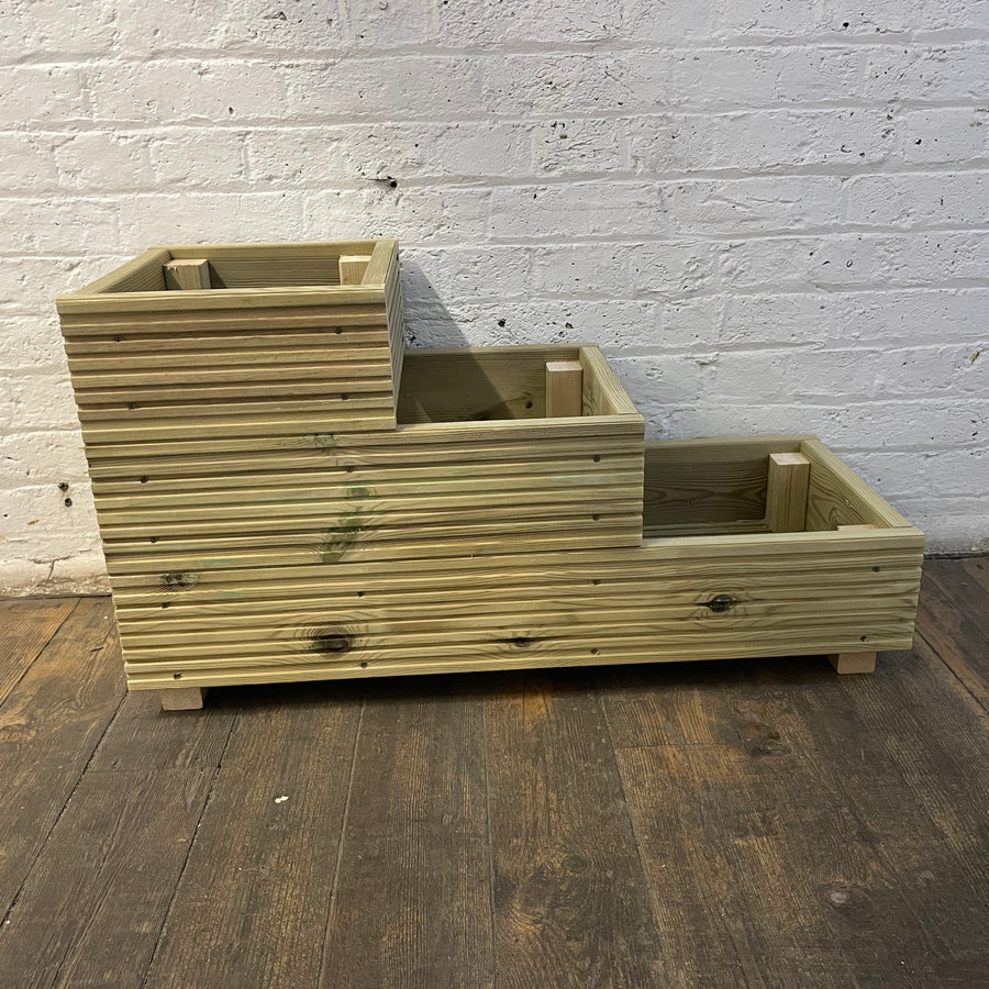Extra Large 4 – Tiered Corner Wooden Decking Planter