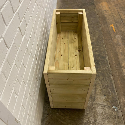 Tall Smooth Wooden Decking Patio Planter – 88 × 35 × 63 cm