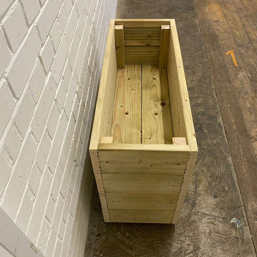 Tall Smooth Wooden Decking Patio Planter – 88 × 35 × 63 cm