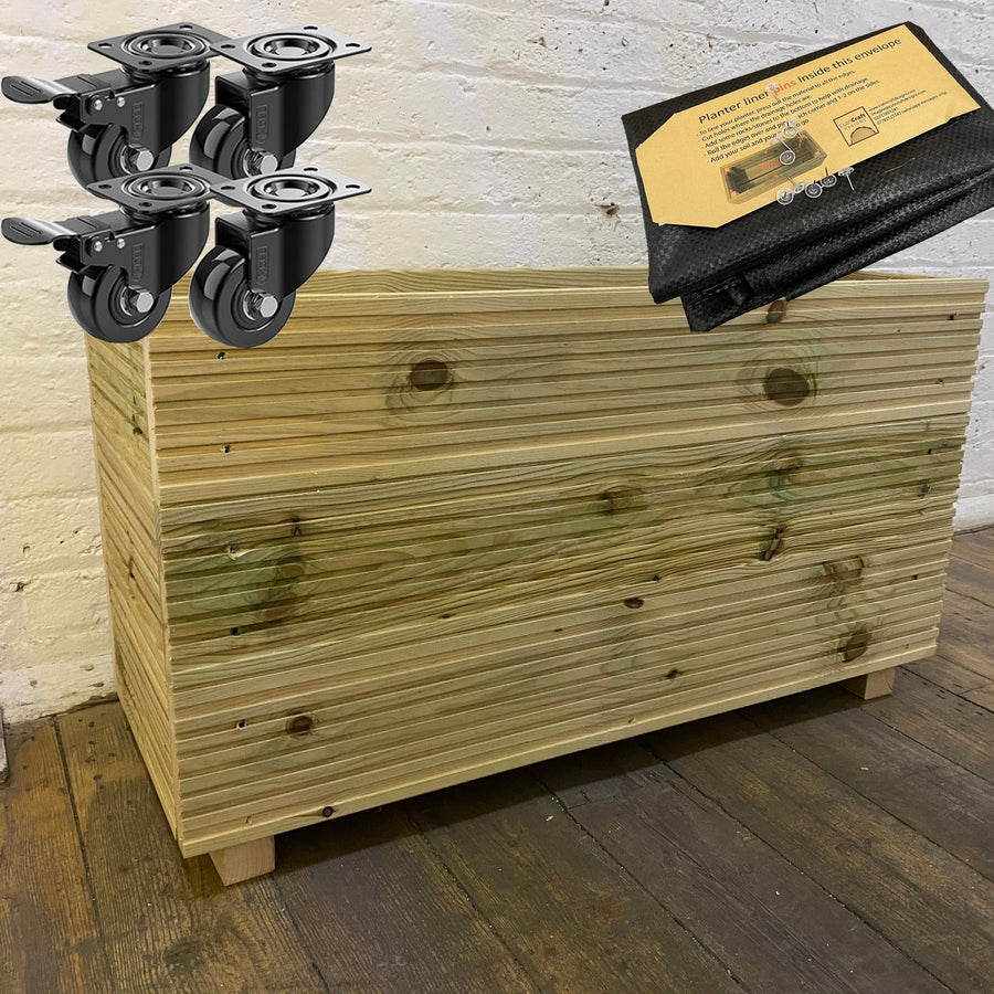 Triple-board wooden decking planter