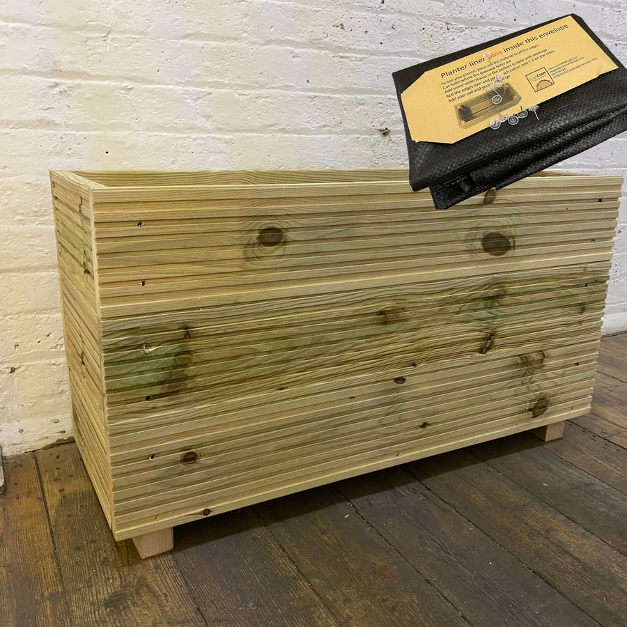 Triple-board wooden decking planter