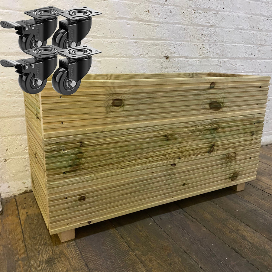 Triple-board wooden decking planter