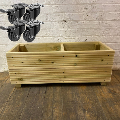 Large Decking Patio Planter With Central Divide 88 × 35 × 33 cm