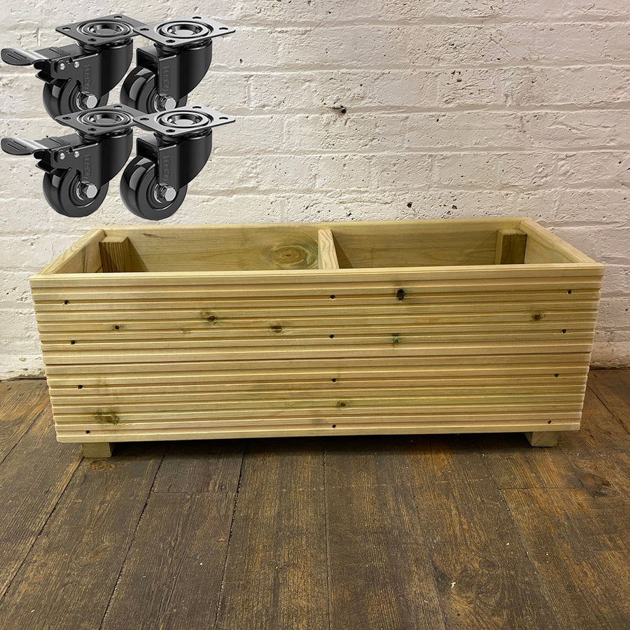 Large Decking Patio Planter With Central Divide 88 × 35 × 33 cm