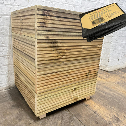Large Square Tall Wooden Decking Planter 50 × 50 × 63 cm