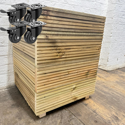Large Square Tall Wooden Decking Planter 50 × 50 × 63 cm