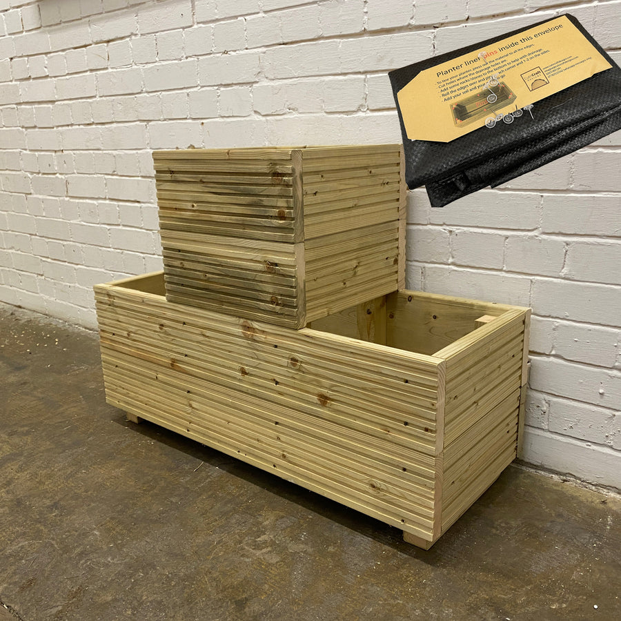 One – Tier Wooden Decking Planter 88 × 35 × 48 cm