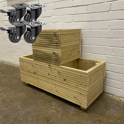 One – Tier Wooden Decking Planter 88 × 35 × 48 cm