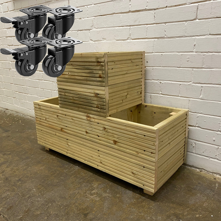 One – Tier Wooden Decking Planter 88 × 35 × 48 cm