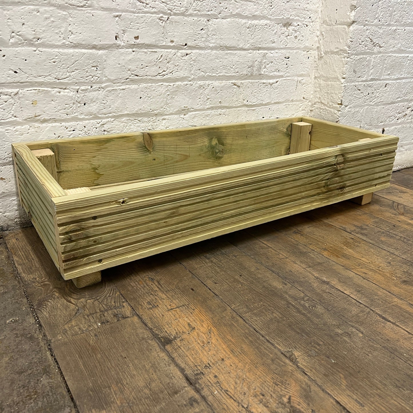 (set of 2) Single level Large Decking Patio Planter - 88 × 35 × 18 cm