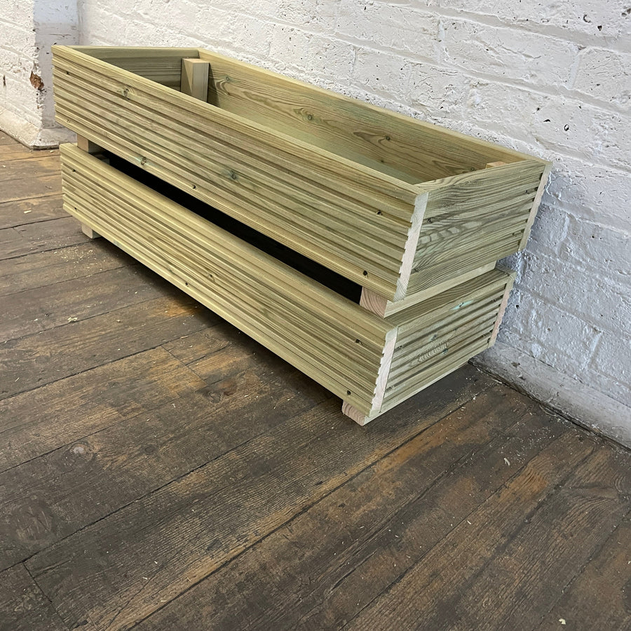 Set of two Single level Large Decking Patio Planter – 88 × 35 × 18 cm