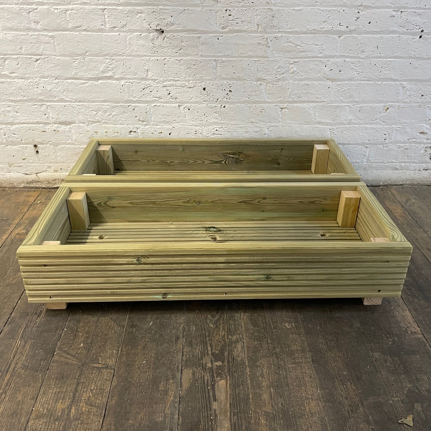 (set of 2) Single level Large Decking Patio Planter - 88 × 35 × 18 cm