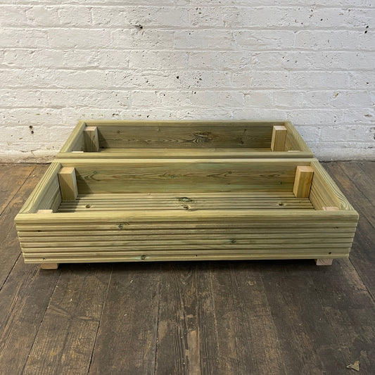 (set of 2) Single level Large Decking Patio Planter - 88 × 35 × 18 cm
