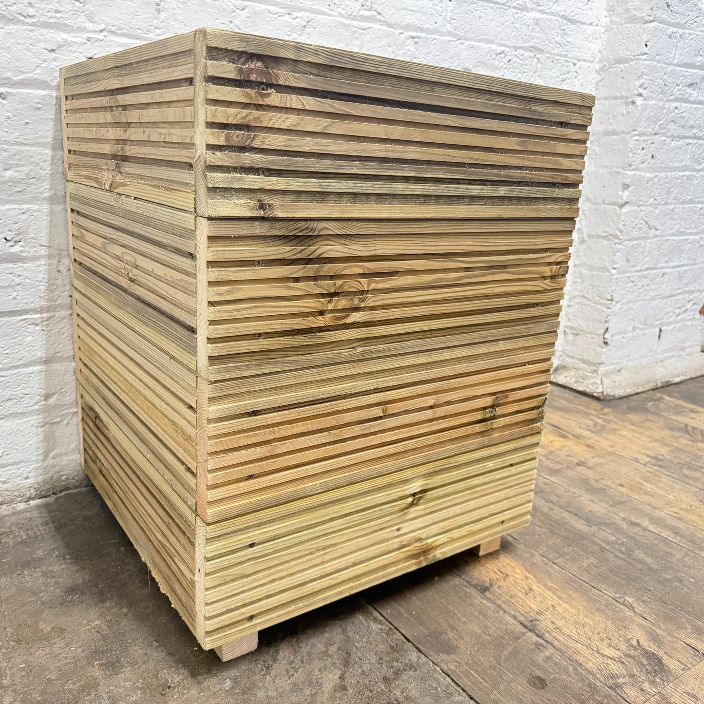Large Square Tall Wooden Decking Planter  50 × 50 × 63 cm