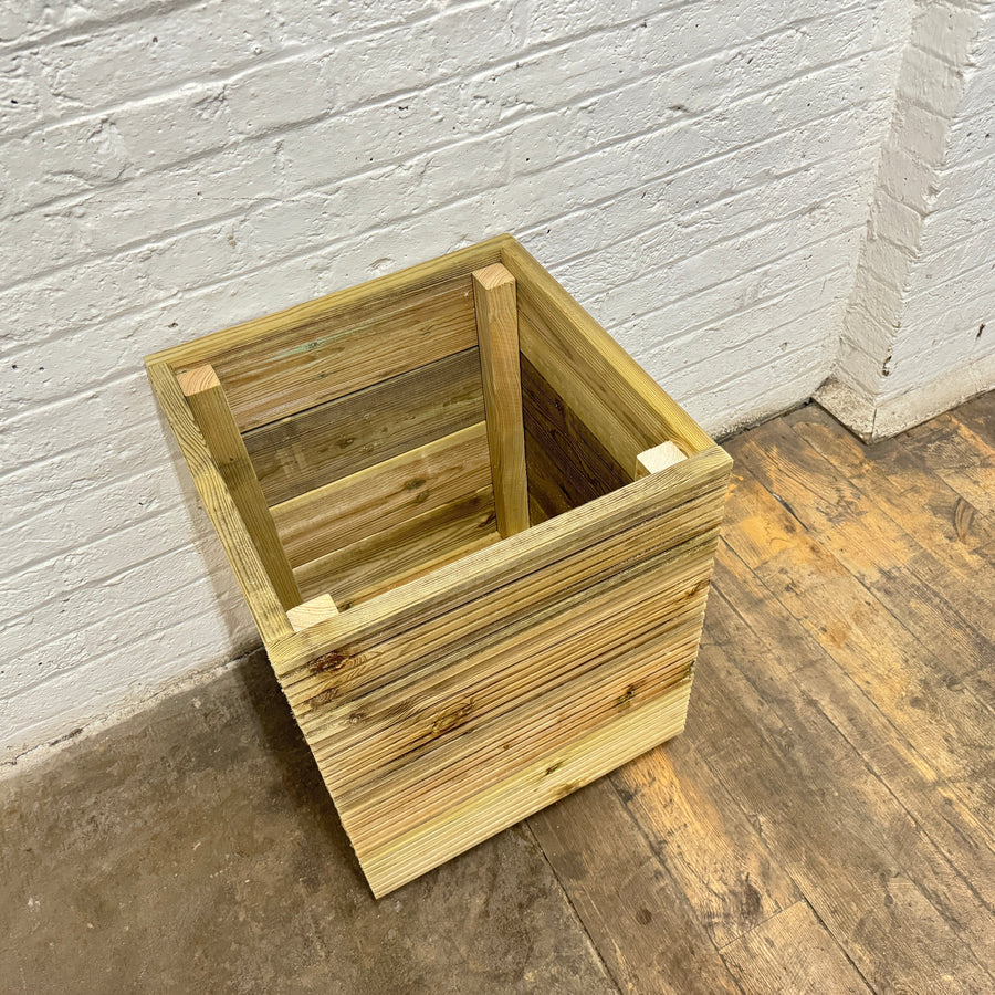 Large Square Tall Wooden Decking Planter 50 × 50 × 63 cm