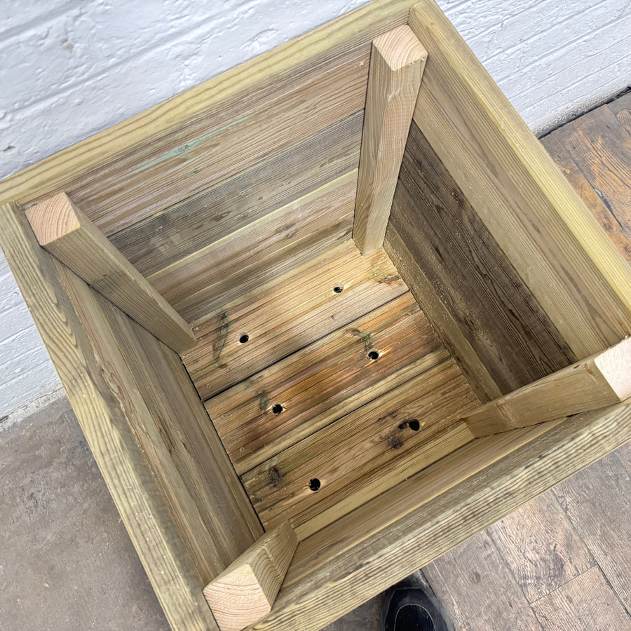 Large Square Tall Wooden Decking Planter 50 × 50 × 63 cm