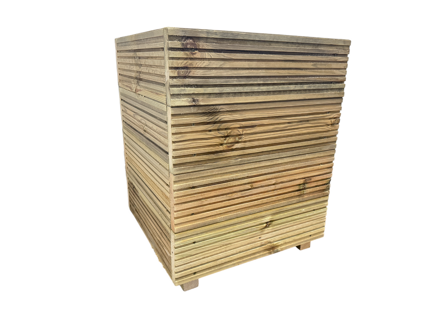 Large Square Tall Wooden Decking Planter 50 × 50 × 63 cm
