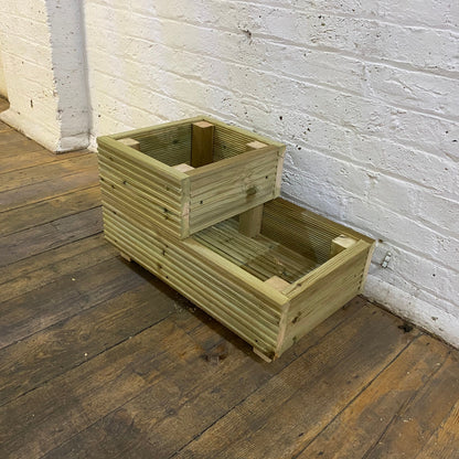 Two – Tier Wooden Decking Planter – 57 × 35 × 33 cm