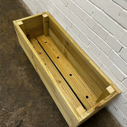 1 m Wooden Decking Planter – 100 × 35 × 33 cm