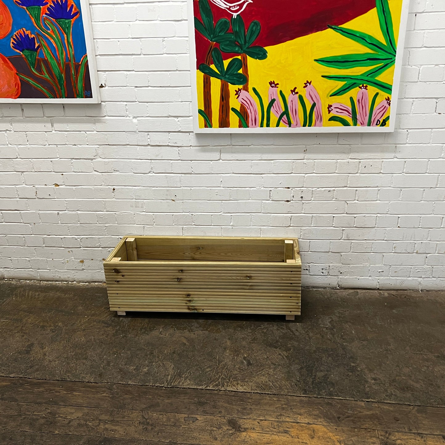 1 Meter Wooden Decking Planter – 100 × 35 × 33 cm