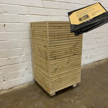 Small Tall Wooden Decking Planter – 35 × 35 × 63 cm