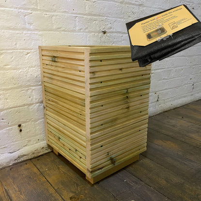 Small Square Wooden Decking Planter 35 × 35 × 47 cm