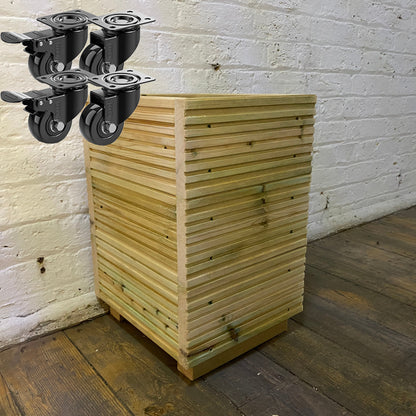 Small Square Wooden Decking Planter 35 × 35 × 47 cm
