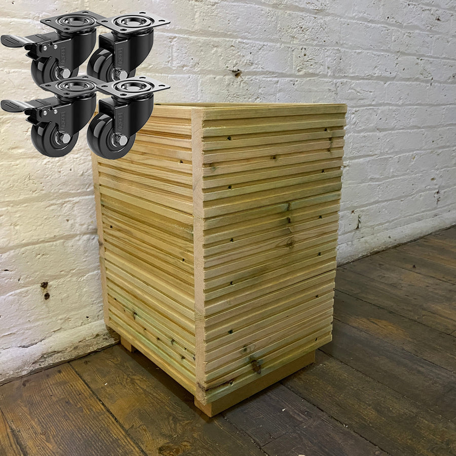 Small Square Wooden Decking Planter 35 × 35 × 47 cm