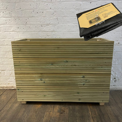 Tall Wooden Decking Planter – 88 × 35 × 63 cm fitted with a self-install liner