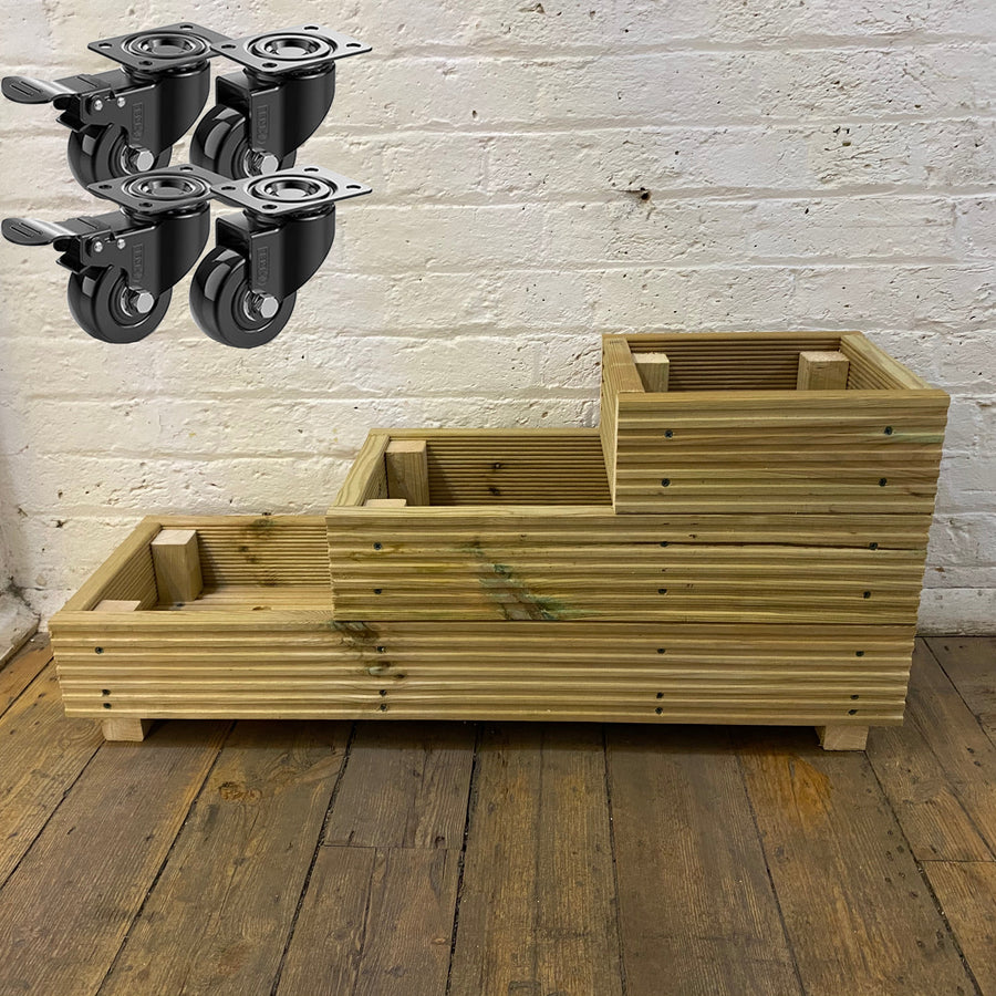 Three – Tier Wooden Decking Planter – 88 × 35 × 48 cm