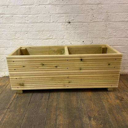 Large Decking Patio Planter With Central Divide 88 × 35 × 33 cm
