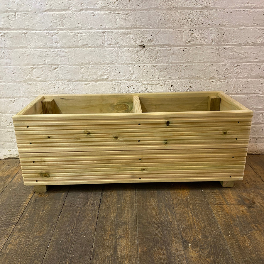 Large Decking Patio Planter With Central Divide 88 × 35 × 33 cm