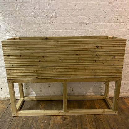 Large Raised 100 cm Wooden Decking Planter 100 × 35 × 96 cm