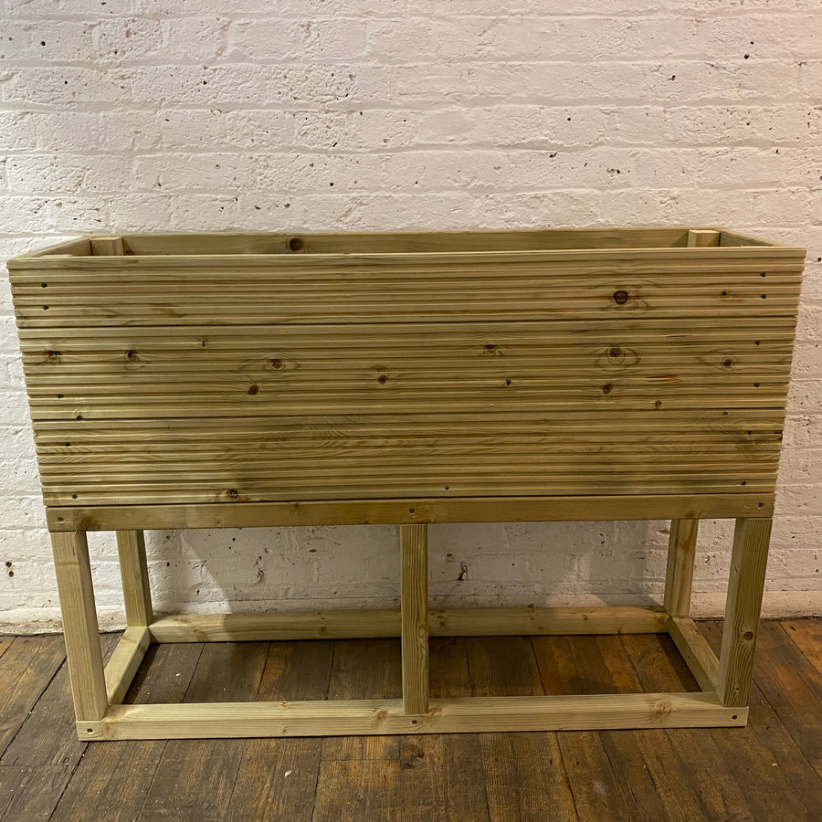 Large Raised 100 cm Wooden Decking Planter 100 × 35 × 96 cm